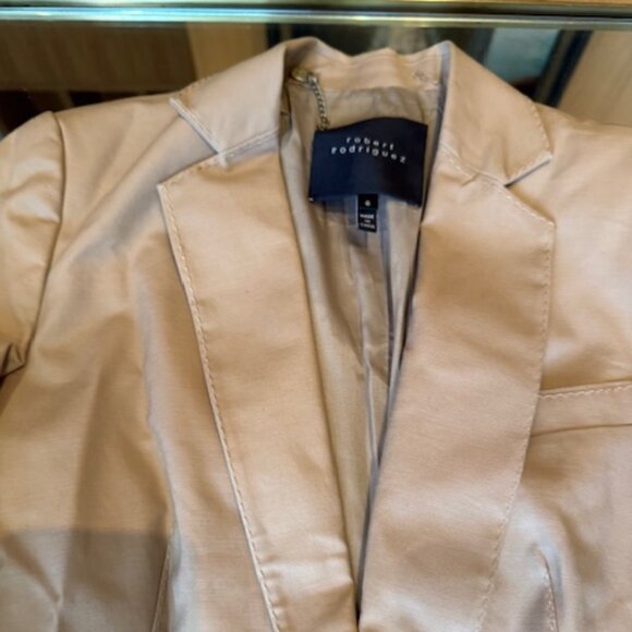 Pre-Loved Roberto Rodrigez Tan Cotton Blazer - Women's Size 6 - Picture 2 of 7